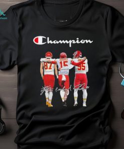 Champion Chris Jones Travis Kelce And Patrick Mahomes Kansas City Chiefs Signatures Shirt