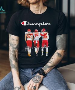 Champion Chris Jones Travis Kelce And Patrick Mahomes Kansas City Chiefs Signatures Shirt