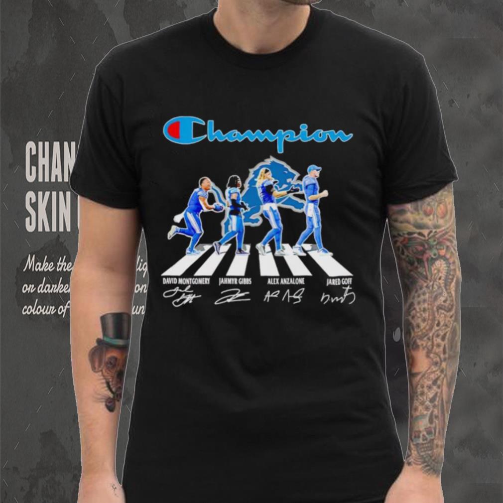 Champion Detroit Lions Abbey Road David Montgomery Jahmyr Gibbs Alex Anzalone signatures shirt Champion Detroit Lions Abbey Road David Montgomery Jahmyr Gibbs Alex Anzalone signatures shirt