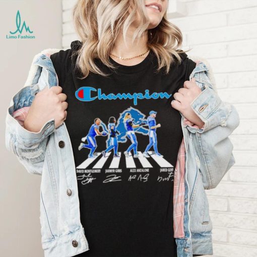 Champion Detroit Lions Abbey Road David Montgomery Jahmyr Gibbs Alex Anzalone signatures shirt