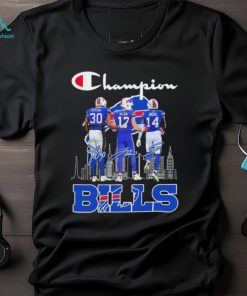 Champion Josh Allen Dane Jackson And Stefon Diggs Buffalo Bills Signatures Shirt