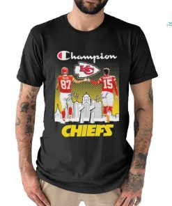 Champion Patrick Mahomes And Travis Kansas City Chiefs Signatures Shirt
