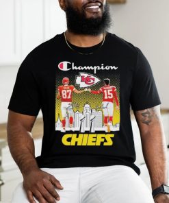 Champion Patrick Mahomes And Travis Kansas City Chiefs Signatures Shirt