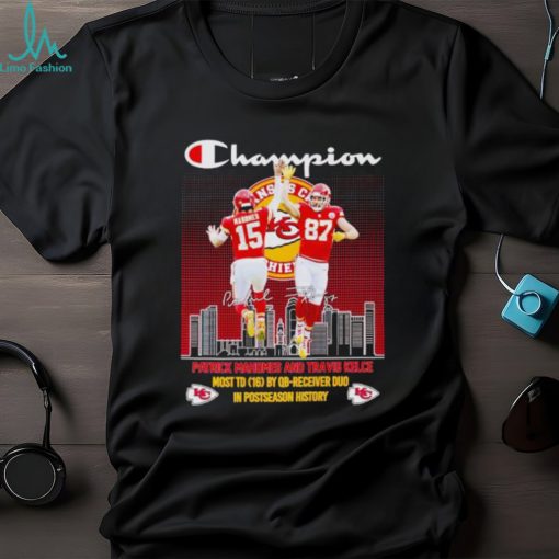 Champion Patrick Mahomes and Travis Kelce most TD 16 by QB receiver duo shirt