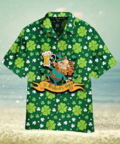 Cheerful Leprechaun With Beer For St. Patrick’s Day Hawaiian Shirt Aloha For Men And Women