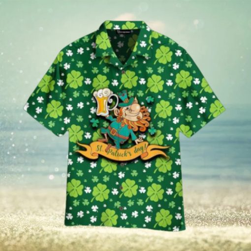 Cheerful Leprechaun With Beer For St. Patrick’s Day Hawaiian Shirt Aloha For Men And Women