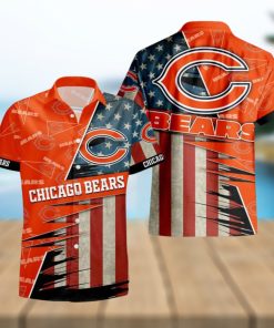 Chicago Bears American Flag Hawaiian Shirt 3D