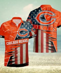 Chicago Bears American Flag Hawaiian Shirt 3D