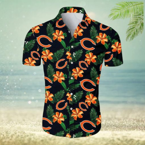 Chicago Bears CB Tropical Flower Pattern All Over Print Hawaiian Shirt White Beach Shirt NFL