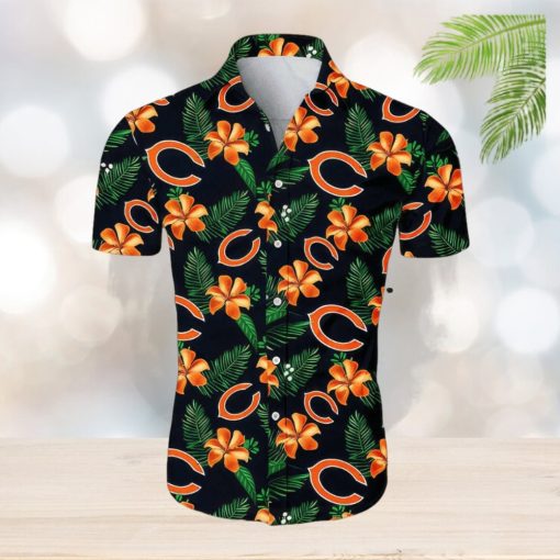 Chicago Bears CB Tropical Flower Pattern All Over Print Hawaiian Shirt White Beach Shirt NFL