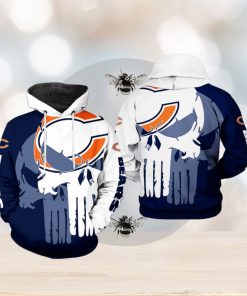 Chicago Bears NFL Team Skull 3D Printed Hoodie