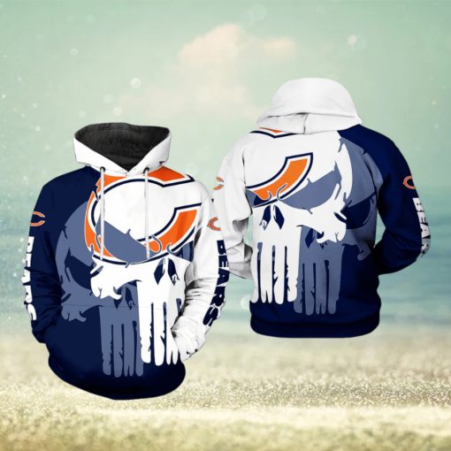 Chicago Bears NFL Team Skull 3D Printed Hoodie