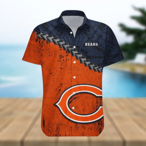 Chicago Bears Polynesian Tattoo Hawaiian Grunge NFL Shirt