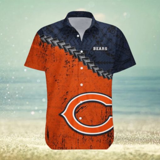 Chicago Bears Polynesian Tattoo Hawaiian Grunge NFL Shirt