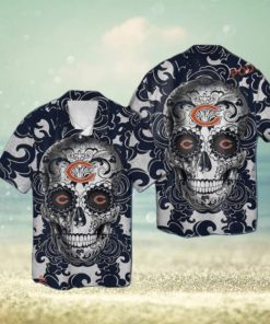 Chicago Bears Sugarskull Short Sleeve Tropical Hawaiian Shirt Flair