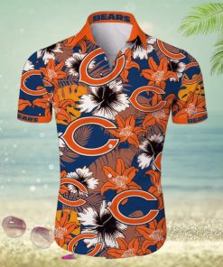 Chicago Bears Tropical Flower Short Sleeve Hawaiian Shirt Gift For Fans NFL