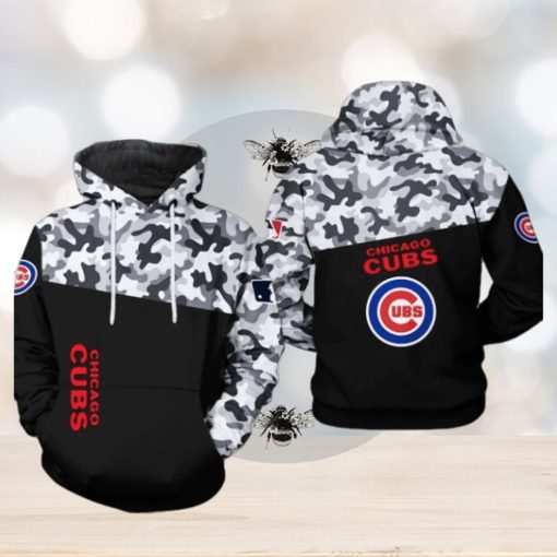 Chicago Cubs MLB Camo Veteran 3D Printed Hoodie