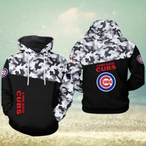 Chicago Cubs MLB Camo Veteran 3D Printed Hoodie