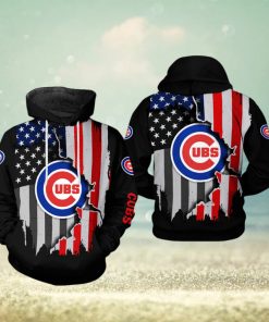 Chicago Cubs MLB US Flag 3D Printed Hoodie