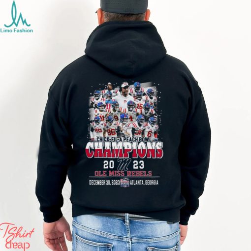 Chick Fil A Peach Bowl Champions 2023 Ole Miss Rebels December 30 2023 Atlanta Georgia T Shirt