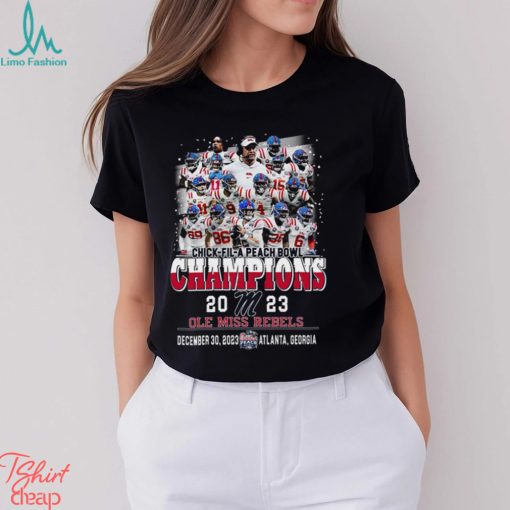 Chick Fil A Peach Bowl Champions 2023 Ole Miss Rebels December 30 2023 Atlanta Georgia T Shirt
