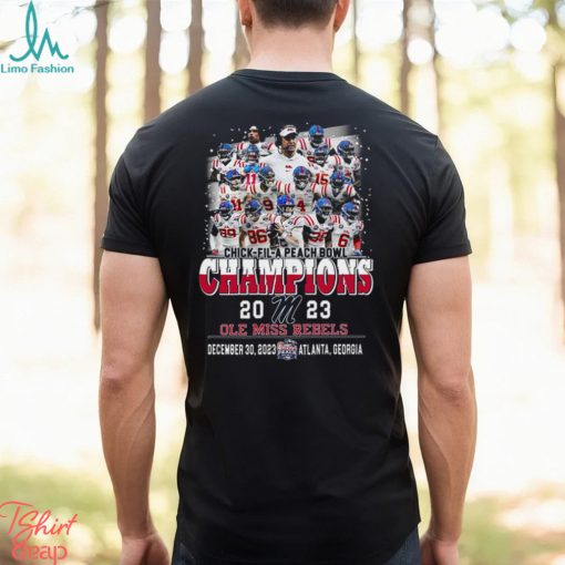Chick Fil A Peach Bowl Champions 2023 Ole Miss Rebels December 30 2023 Atlanta Georgia T Shirt