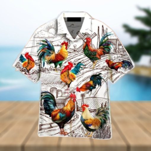 Chicken Rooster Cattle Farming Summer Hawaiian Shirt Aloha For Men And Women