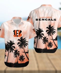 Cincinnati Bengals Coconut Trees NFL Gift For Fan Hawaiian Shirt