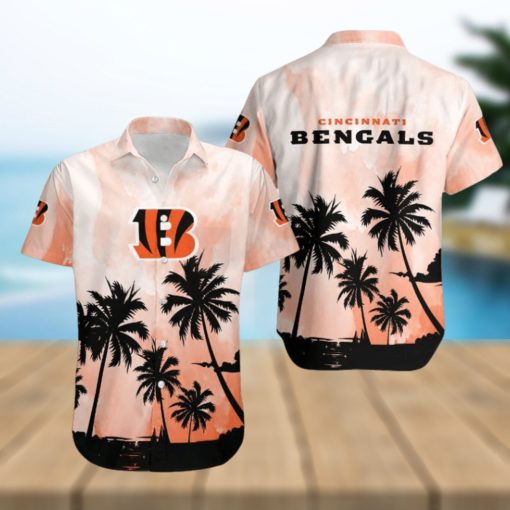 Cincinnati Bengals Coconut Trees NFL Gift For Fan Hawaiian Shirt