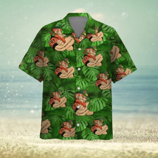 Cincinnati Bengals Leprechaun St Patricks Day Button Up Hawaiian Shirt