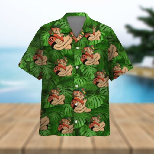 Cincinnati Bengals Leprechaun St Patricks Day Button Up Hawaiian Shirt