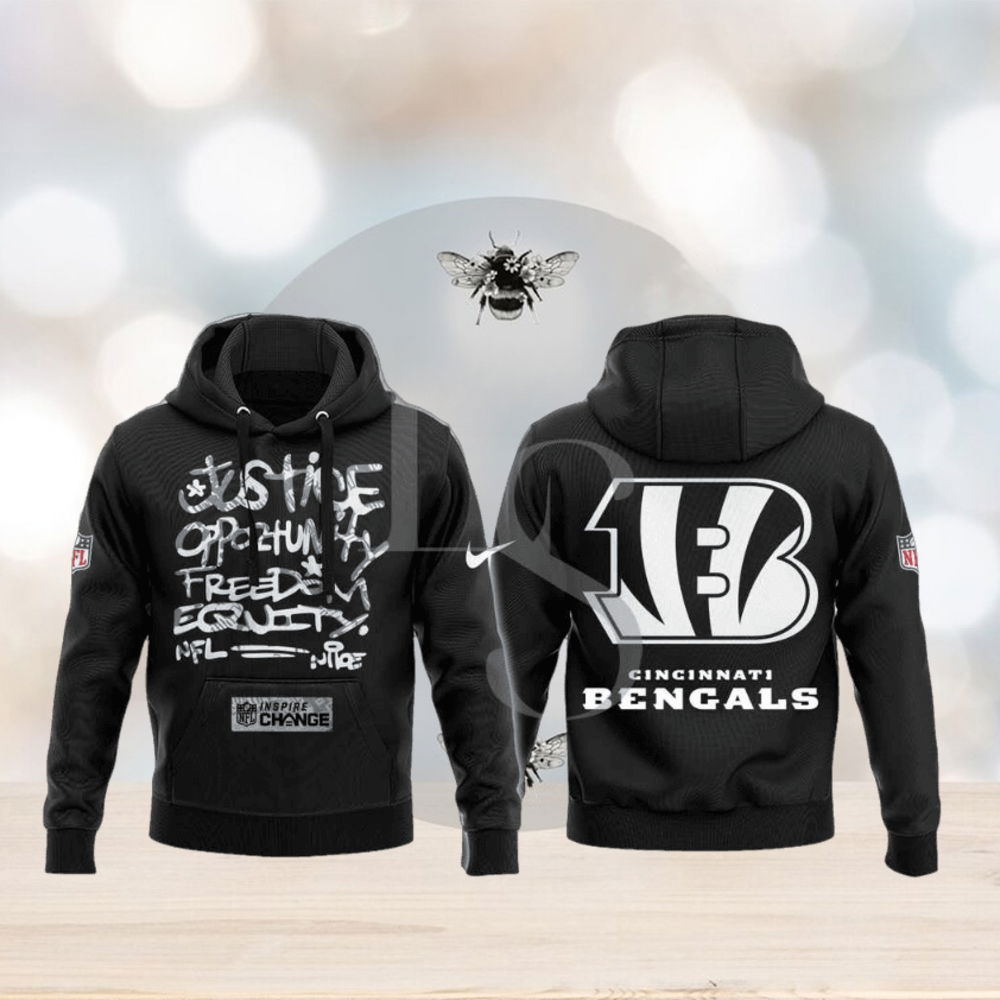 Cincinnati Bengals NFL Justice Opportunity Equity Freedom Hoodie 3D Cincinnati Bengals NFL Justice Opportunity Equity Freedom Hoodie 3D