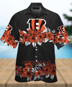 Cincinnati Bengals Short Sleeve Button Up Tropical Hawaiian Shirt VER010