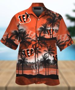 Cincinnati Bengals Short Sleeve Button Up Tropical Hawaiian Shirt VER014