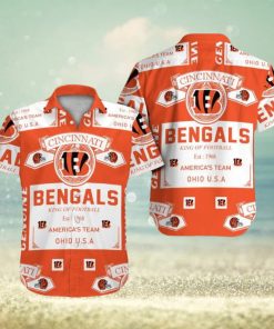 Cincinnati Bengals Short Sleeve Button Up Tropical Hawaiian Shirt VER015