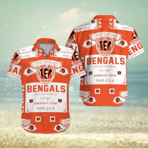 Cincinnati Bengals Short Sleeve Button Up Tropical Hawaiian Shirt VER015