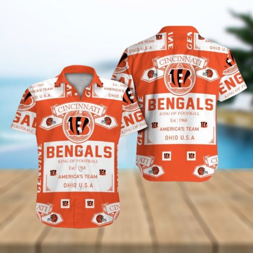 Cincinnati Bengals Short Sleeve Button Up Tropical Hawaiian Shirt VER015