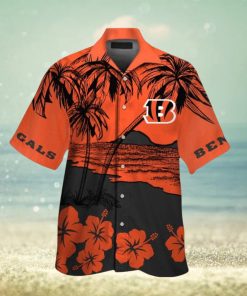 Cincinnati Bengals Short Sleeve Button Up Tropical Hawaiian Shirt VER020