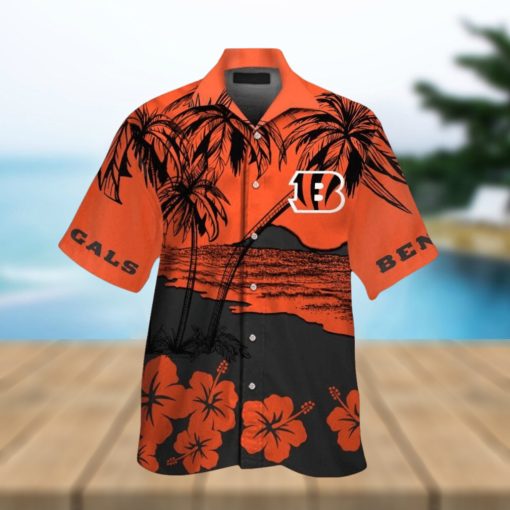 Cincinnati Bengals Short Sleeve Button Up Tropical Hawaiian Shirt VER020