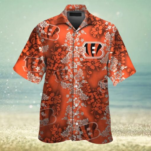 Cincinnati Bengals Short Sleeve Button Up Tropical Hawaiian Shirt VER021