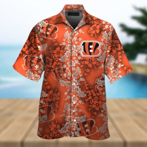 Cincinnati Bengals Short Sleeve Button Up Tropical Hawaiian Shirt VER021