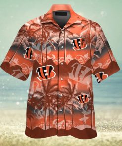 Cincinnati Bengals Short Sleeve Button Up Tropical Hawaiian Shirt VER022