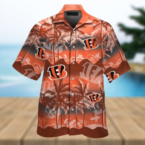 Cincinnati Bengals Short Sleeve Button Up Tropical Hawaiian Shirt VER022