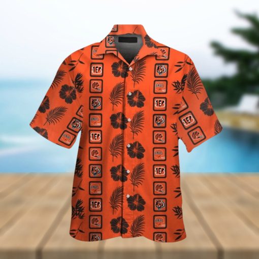 Cincinnati Bengals Short Sleeve Button Up Tropical Hawaiian Shirt VER025