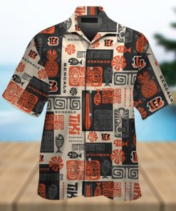 Cincinnati Bengals Short Sleeve Button Up Tropical Hawaiian Shirt VER026