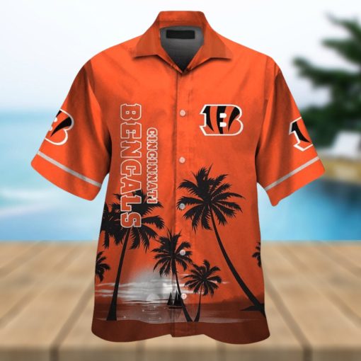 Cincinnati Bengals Short Sleeve Button Up Tropical Hawaiian Shirt VER028