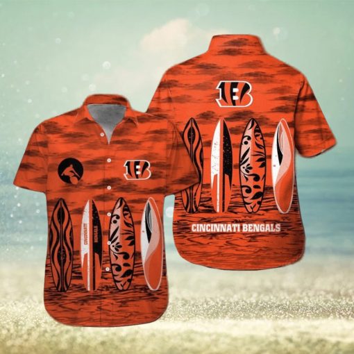 Cincinnati Bengals Short Sleeve Button Up Tropical Hawaiian Shirt VER030