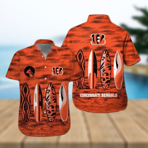 Cincinnati Bengals Short Sleeve Button Up Tropical Hawaiian Shirt VER030