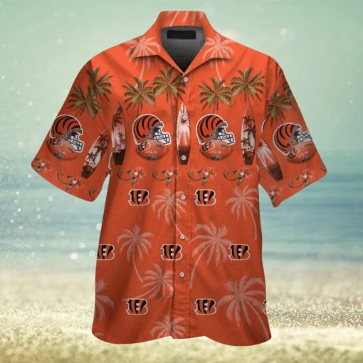 Cincinnati Bengals Short Sleeve Button Up Tropical Hawaiian Shirt VER031