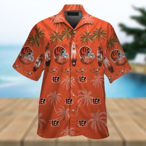 Cincinnati Bengals Short Sleeve Button Up Tropical Hawaiian Shirt VER031